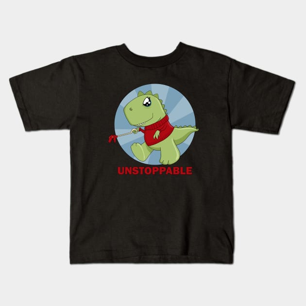 I am unstoppable T-Rex Kids T-Shirt by valentinahramov